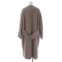 イエナ LA BOUCLE アルパカシャギーVネックコート ロング ダブル ノーカラー バックベルト ウール 36 S 17020914114040 /SI13_画像2