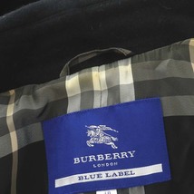 バーバリーブルーレーベル BURBERRY BLUE LABEL ステンカラーコート ロング丈 ウール アンゴラ混 裏地チェック アウター 40 L 黒_画像9