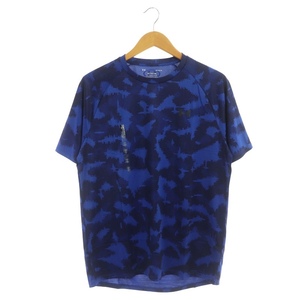 アンダーアーマー UNDER ARMOUR トレーニングTシャツ カットソー 半袖 総柄 LG 青 紺 ブルー ネイビー /NR ■OS ■SH メンズ