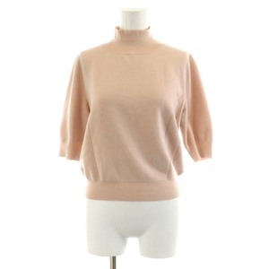 フォクシー FOXEY 22年製 KNIT TOP FRENCH SOUFFLE ニット カットソー 半袖 タートルネック ウール 38 M ピンク 43047