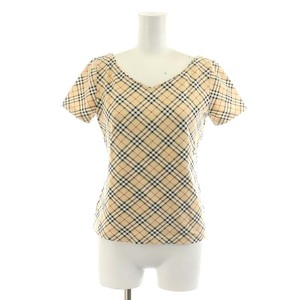  Burberry London BURBERRY LONDONnoba check cut and sewn short sleeves cotton 1 S beige black black red red /AN20 lady's 