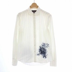  Louis Vuitton LOUIS VUITTON 20SS monogram print stripe long sleeve shirt REGULAR FIT XS white white RM201Q THL HIS41W