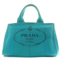 プラダ PRADA カナパM トートバッグ ハンドバッグ キャンバス 水色 ライトブルー /AN30 ■OH レディース_画像1