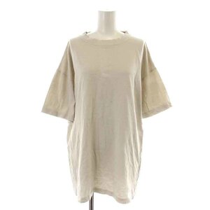 ドゥーズィエムクラス 21SS loose Tシャツ カットソー 半袖 クルーネック ダメージ加工 F ライトベージュ 21070500718010