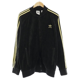 アディダスオリジナルス adidas originals VELOUR TRACKTOP ブルゾン ジャケット ジャージ ジップアップ ベロア XXL 黒 ?