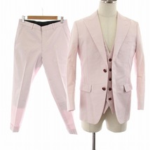 ラルスミアーニ LARUSMIANI 3点セット セットアップ スーツ ジャケット ジレベスト パンツ 背抜き ピンク ■GY99 /MW メンズ_画像1
