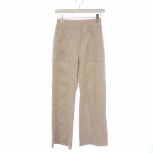 フィーニー PHEENY 12G rib knit pants リブニットパンツ ワイド イージー ウール 1 S ベージュ /KH レディース