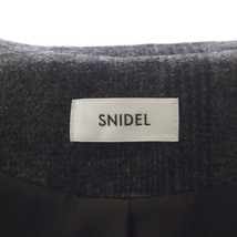 スナイデル snidel 22AW ファースリーブミディコート ロング ステンカラー アウター チェック ウール 0 グレー ■OS レディース_画像3