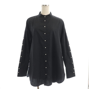 tsurubaima Rico o squid waTSURU By MARIKO OIKAWA 23AW Symphony pearl . blouse long sleeve tunic height no color black /MI #OS lady's 