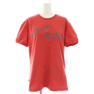  Anne Glo любитель Vivienne Westwood футболка cut and sewn вырез лодочкой короткий рукав пуховка рукав Logo принт ламе M красный женский 