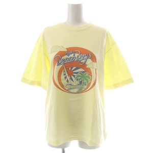 クチュールドアダム COUTURE D'ADAM 22SS BEACH BOYS VINTAGE PRINT Tシャツ カットソー 半袖 プリント 38 黄色 レディース