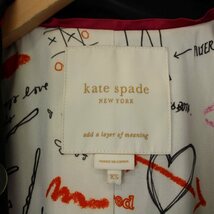 ケイトスペード KATE SPADE トレンチコート ロング ベルト付き 裏地総柄 バックリボン XS 黒 ブラック /BM レディース_画像4