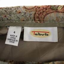 タルボット TALBOTS ラップスカート ロング 総柄 シルク 4 L カーキ 茶 ブラウン /BM レディース_画像3