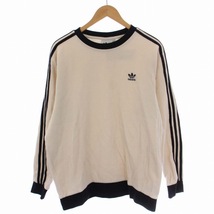 アディダスオリジナルス adidas originals Adicolor Classics Waffle Crew カットソー 長袖 3XL アイボリー 黒 メンズ_画像1