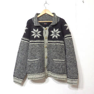 【送料無料】VANジャケットセーター/厚手　ヨレ、Lサイズ（縮みあり）　ウール素材　ヴァン