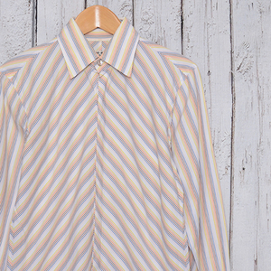 AS5213 Katharine Hamnett London long sleeve shirt M shoulder 43 stripe mail service possible xq