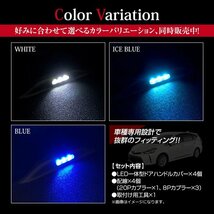 トヨタ プリウス ZVW30系 LED ドアハンドル イルミネーション インサイド ドアハンドルイルミ ブルー 青 インナーランプ 増設キット_画像3