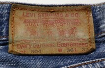 ♂ Levi’s 504 ▲USEDヒゲ落ち加工▲W３６_画像9