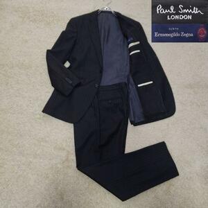 Paul Smith　ポールスミス【L】ゼニア生地　スーツ 　黒　ストライプ