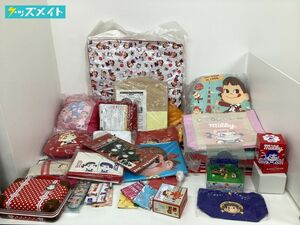 【同梱不可/現状】 不二家 ペコちゃん グッズ まとめ売り クッション ミニソファー バッグ ブランケット 他