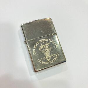 1円~ 火花確認済み ZIPPO ジッポー オイルライター USS BLUE RIDGE LCC 19 アメリカ海軍 揚陸指揮艦 ブルーリッジ 銀 シルバー系 A 12