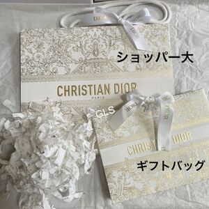 新品本物 christian dior ショッパー 大 ギフトバッグ ホリデー クリスマス 限定 折りたたみギフトボックス クラッチ 