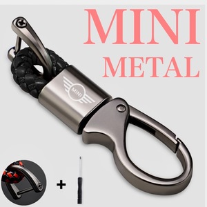 ブラック Mini メタル キーホルダー MINI mini ミニ アクセサリー 用品 グッズ parts パーツ クラブマン クロスオーバー