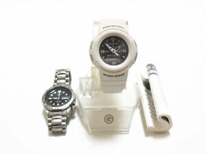 XA755◇カシオ G-SHOCK mini カジキ クォーツ 腕時計 GMN-50 MD-721 アナログ アナデジ 2~3針 日付 2色 黒文字盤 防水 / 計2点 / 現状渡し