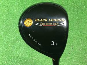 hvc-317 中古 Hello＆GOLF BLACK LEGEND フェアウェイウッド 3W 15度　純正カーボン S