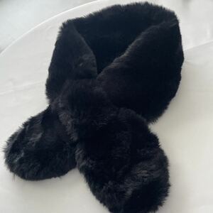  elegant fake fur black muffler plain soft toy black scarf autumn winter fake rabbit fur warm black muffler black 