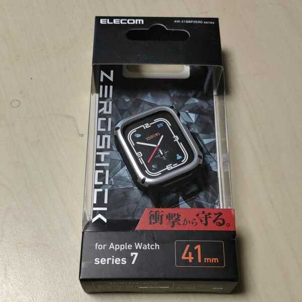 ◇ELECOM Apple Watch series7 41mm 用 ZEROSHOCKバンパー AppleWatch シルバー AW-21BBPZEROSV