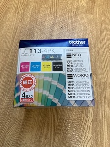 新品未開封　ブラザー工業 【brother純正】インクカートリッジ4色パック LC113-4PK