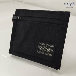 A474a [人気] PORTER ポーター HYBRID 二つ折り財布 ブラック ウォレット 日本製 | ファッション小物 G