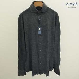 D415a [人気] LARDINI ラルディーニ シャツ M チャコールグレー JWJONNY 羊毛100 イタリア製 | トップス G