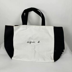 agnes b. Agnes B сумка черный белый большая сумка простой Logo casual уличный эко-сумка спорт FA151