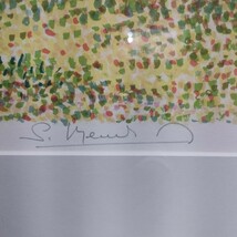 65　リトグラフ　メジンスキー 作 「オリーブ畑」額装 風景画 約64×45cm 額サイズ　85.5×66cm エディション74/200　　_画像3
