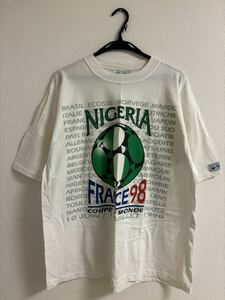 1998年 FIFAワールドカップ 公式 W杯フランス大会 ナイジェリア代表 Tシャツ XL ヴィンテージ World Cup 古着 半袖 ホワイト USA