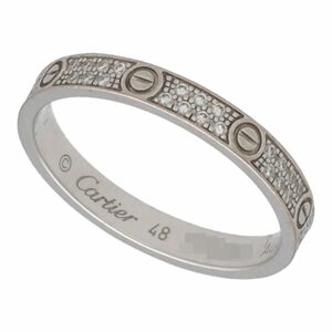 【中古】 Cartier カルティエ LOVE リング スモールモデル B4218248 K18 WG ダイヤ ＃48 指輪 23030727DS
