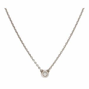 [Используется] Tiffany &amp; Co. Tiffany Diamond Vizer Yard Pendant Sv925 Серебряное ожерелье 23043735DS