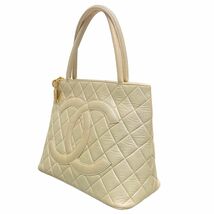 【中古】 CHANEL シャネル 復刻トート ハンドバッグ A01804 キャビアスキン ベージュゴールド レディース 23030691 AS_画像1