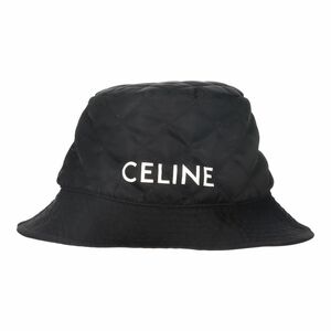 [Используется] Celine Celine Bucket Hat L 2AUB0930C Черный логотип Нейлоновый твил стеганая шляпа 23045576 RS