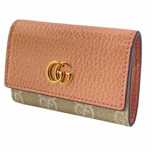 【中古】 GUCCI グッチ GGマーモント 6連キーケース 456118 ピンク キーリング 23044516 AS_画像2