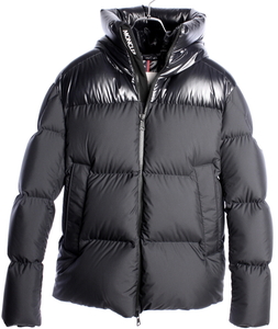 22AW　モンクレール　ハイネック フーディー ナイロン ダウン ジャケット　ダークネイビー　国内正規品　MONCLER #A3