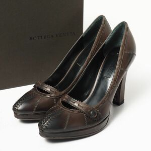 MF8801▽イタリア製*BOTTEGA VENETA/ボッテガヴェネタ*レザー パンプス*size35.5（22.5cm相当）ブラウン*靴