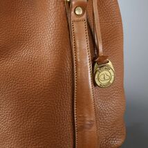 GP0139▽ドゥーニー＆バーク DOONEY & BOURKE*巾着 レザーショルダーバッグ*鞄*タッセル*ブラウン*vintage_画像8