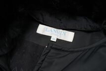 GP0656☆ランバンスポール LANVIN SPORTS ラビットファー 中綿コート ジャケット Aライン ブラック系 サイズ38_画像10