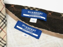 GO9937●2点セット*BURBERRY BLUE LABEL*バーバリーブルーレーベル*ウール*コットン*カットソー*七分袖*チェック柄*総柄*size38*ブラウン系_画像8