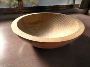 手彫り　木製　こね鉢