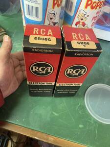 USA ビンテージ　最初期　新品　1949年製　RCA 6BG6G ペア　パワー管　真空管　マッキントッシュ　A116 用　細文字　ロゴ　箱入　窓枠型番