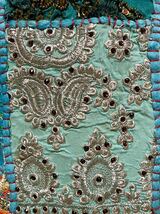 インド ビンテージ サリー パッチワーク タペストリー 刺繍 壁掛け 古布 3_画像5